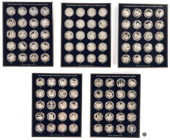 Franklin Mint History of the U.S., Sterling Silver Proof Medal Set, 122 oz. troy
