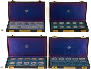 35 Societe Commemorative de Femmes Celebres Sterling Silver Medals, 29 oz