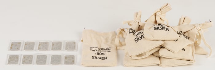 One hundred .999 Silver "Tennessee" Ingots, 53 oz