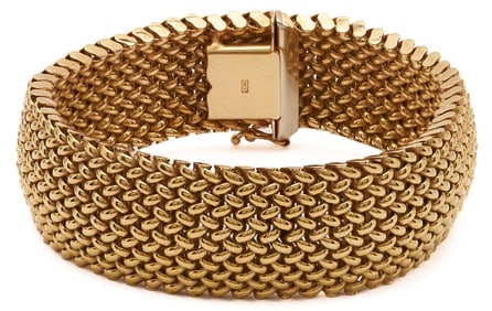 14K Yellow Gold Mesh Bracelet