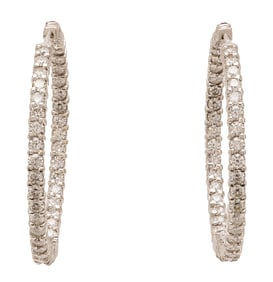 Roberto Coin 18K Gold & Diamond Hoop Earrings