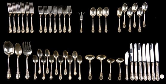 49 Pcs Lunt American Victorian Sterling Silver Flatware