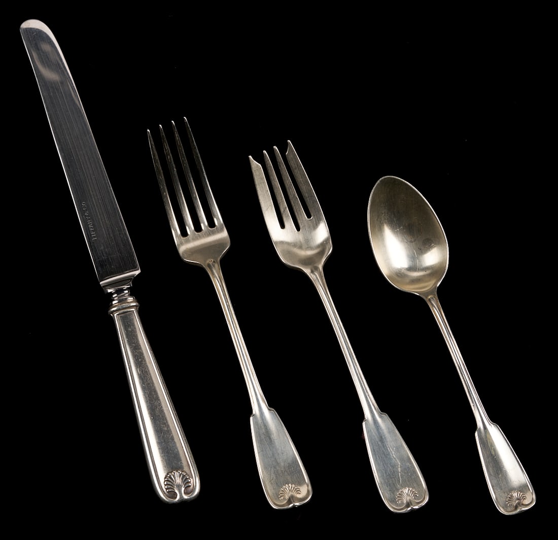 32 pcs Tiffany Sterling Flatware, Palm Pattern - 6