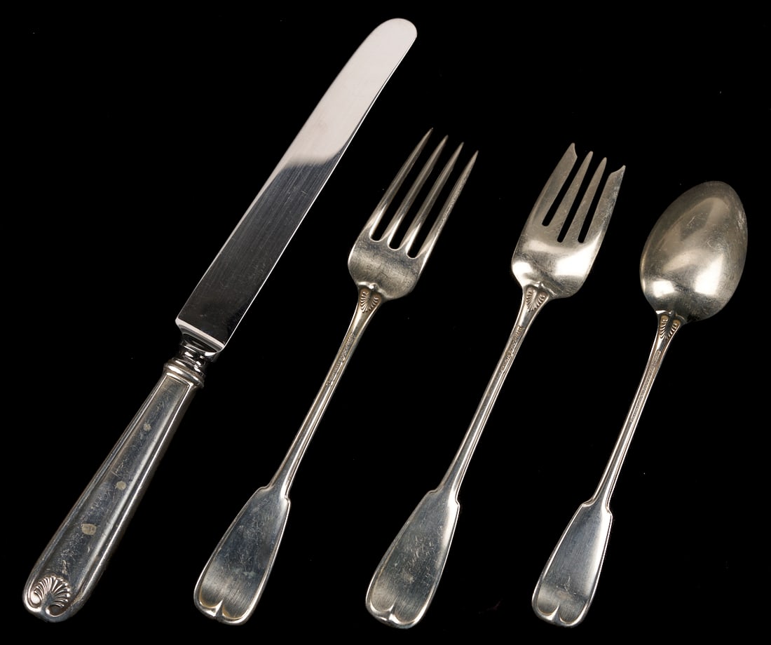 32 pcs Tiffany Sterling Flatware, Palm Pattern - 7