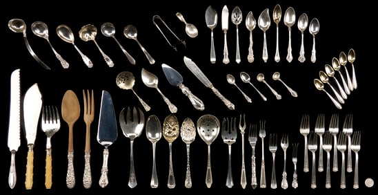 57 Pcs. Assorted  Flatware incl. Geo. II Spoons