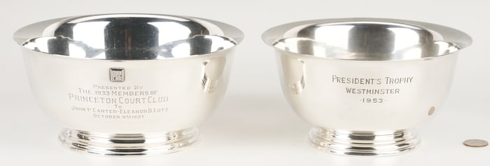 2 Sterling Silver Presentation Bowls, Westminster & Princeton Court Club