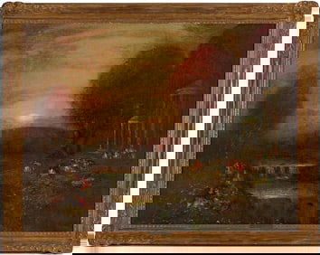 Henry Golden Dearth Oil on Canvas, "Garden Fete"