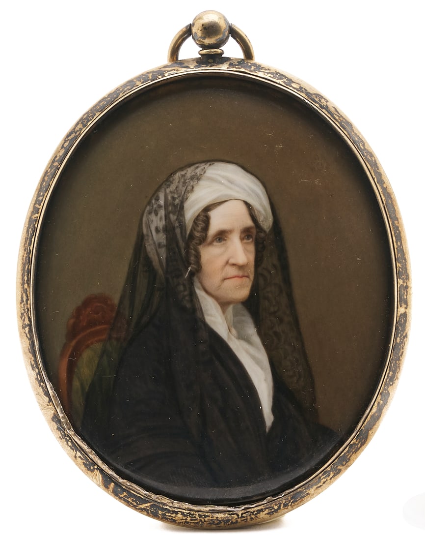 Portrait Miniature, Lady in Black Mourning Clothing (1 of 7)