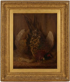 19th C. Nature Morte Oil Painting, Still Life with Pheasant
