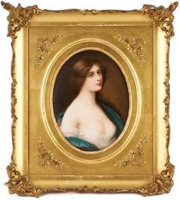 German Porcelain Portrait Plaque, Jeunesse