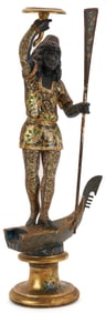 Carved Blackamoor Torchiere, Venetian Gondolier