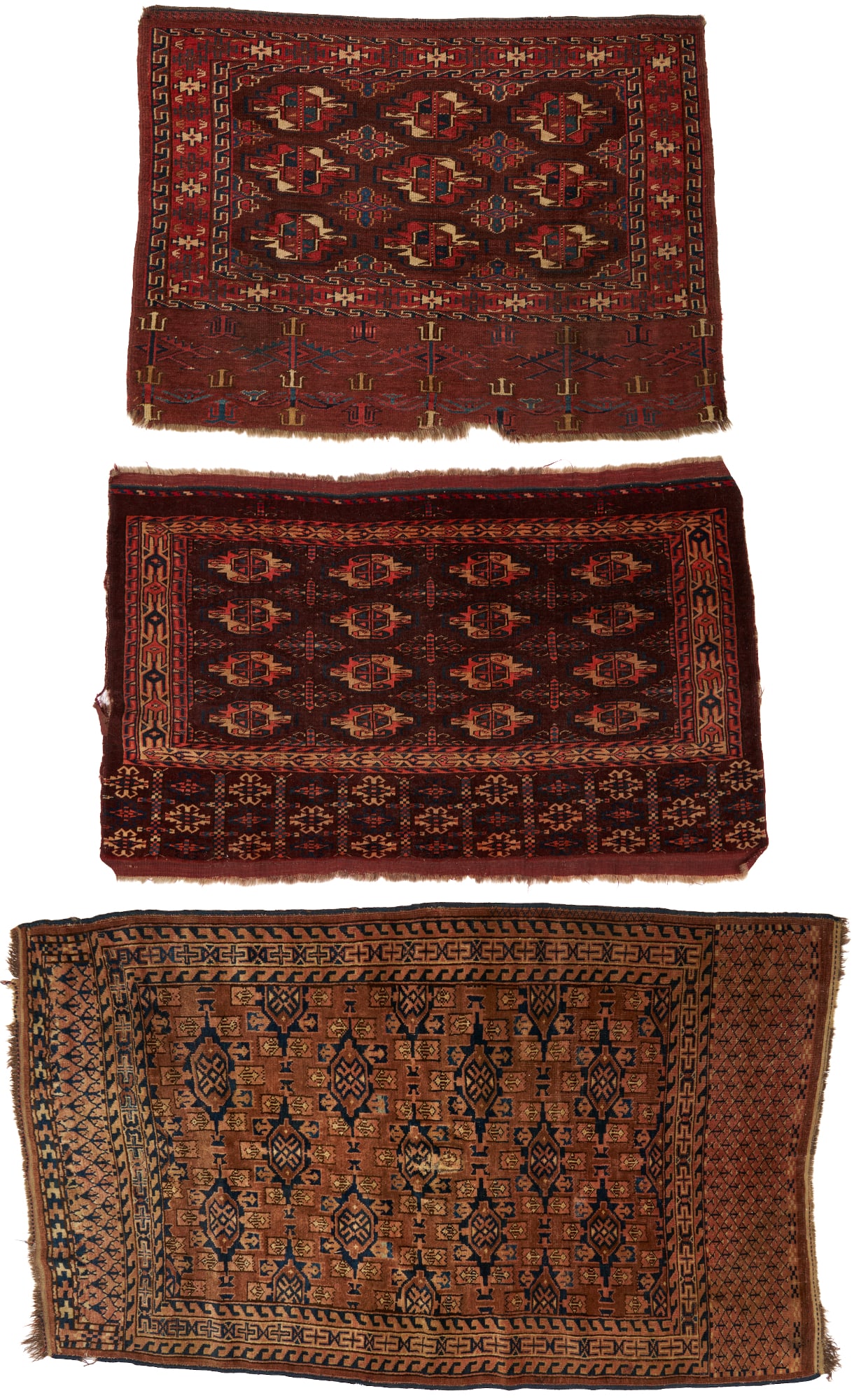 3 Antique Turkmen Yomud Weavings Incl. Chuvals & Floor Rug (1 of 20)
