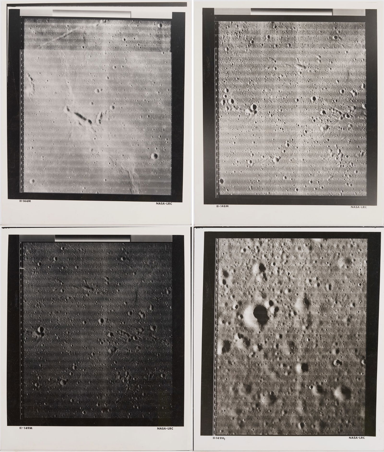 Four NASA Moon Survey Photos; 144M, 148M, 149M, 149H1 (1 of 18)