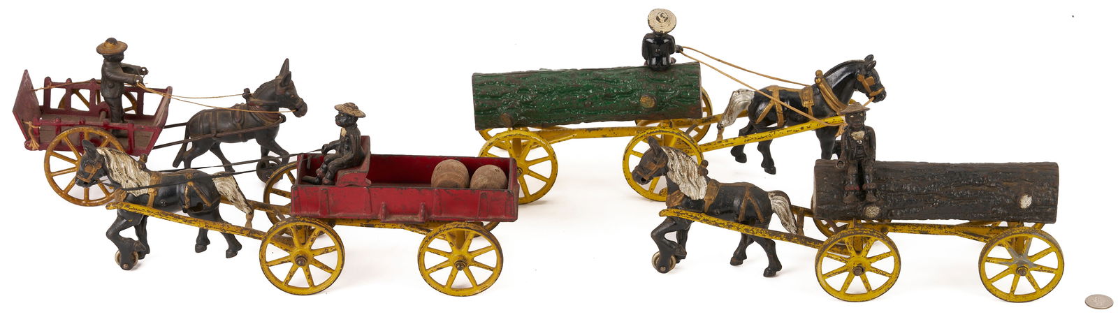 4 Cast Iron Horse & Rider Toys, Kenton & Hubley (1 of 19)