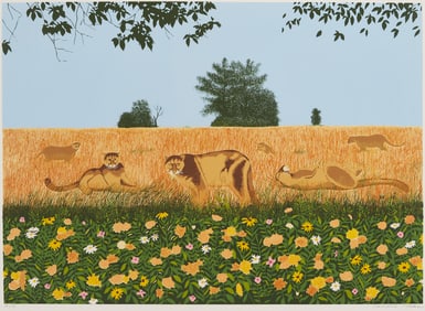 Carroll Cloar Signed Serigraph, Panther Bourne