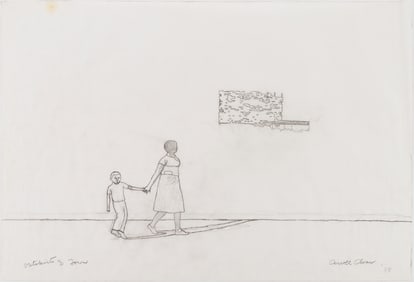Carroll Cloar Drawing, Study for Outskirts of Town