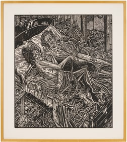 Tom Huck Woodcut, Bed of Bones