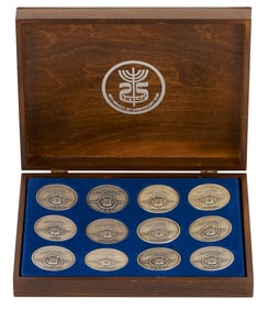 Salvador Dali Tribes of Israel Silver Medallion Set in Case