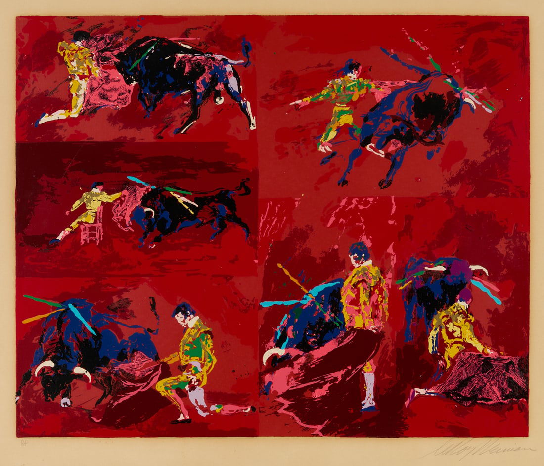LeRoy Neiman Signed Serigraph, Red Corrida AKA Bull Fight (1 of 10)