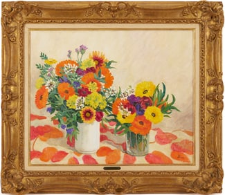 Marie Lucie Nessi-Valtat O/C Floral Still Life Painting