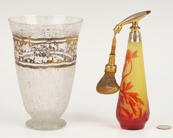 Galle Cameo Glass Atomizer & Daum Nancy France Art Deco Vase