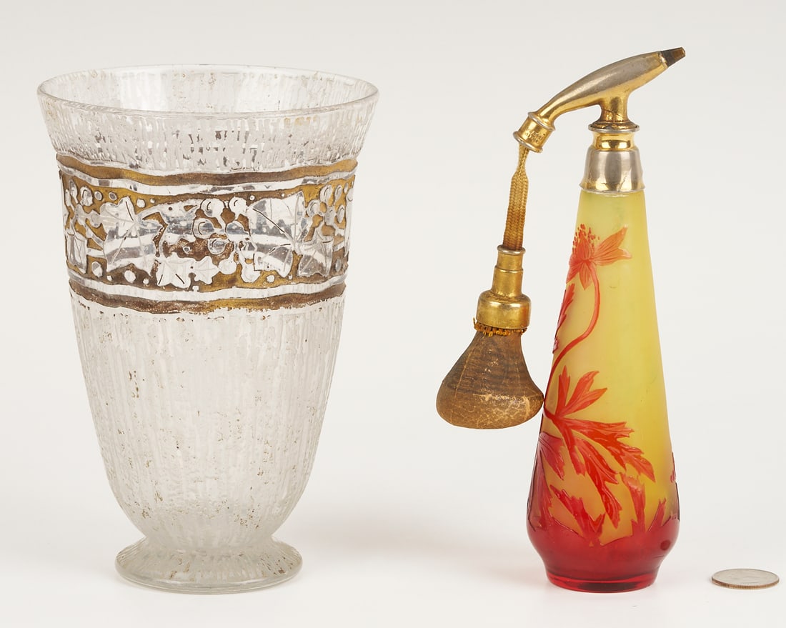 Galle Cameo Glass Atomizer & Daum Nancy France Art Deco Vase (1 of 16)
