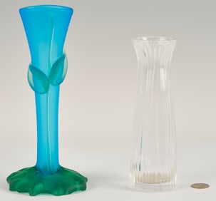 Tommie Rush Flower Vase & Lalique Cylindrical Vase