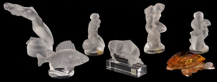 7  Lalique Glass Figures & Sculptures