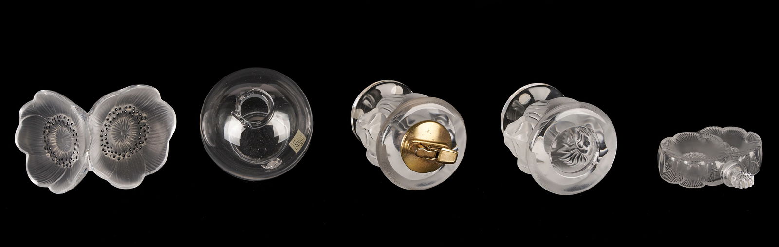 12 Lalique Glass Items, incl. Pin Trays, Perfume Bottles - 13