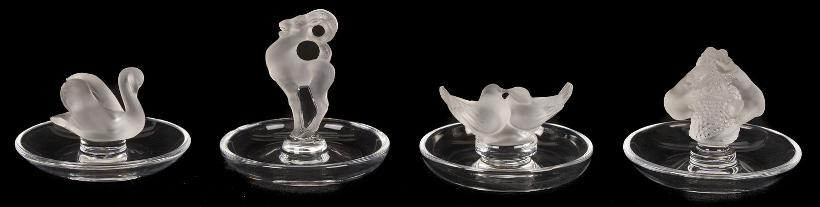 12 Lalique Glass Items, incl. Pin Trays, Perfume Bottles - 19