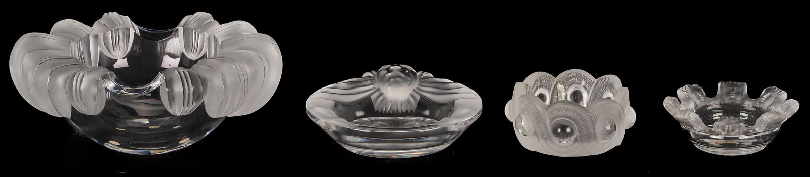 12 Lalique Glass Items, incl. Pin Trays, Perfume Bottles - 5
