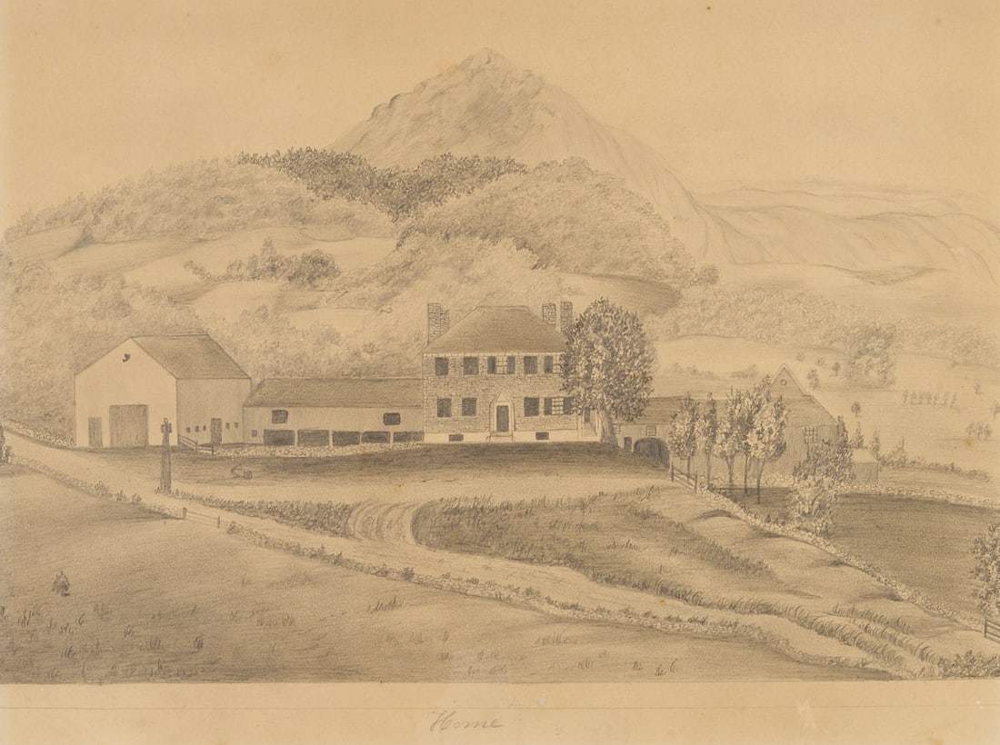 Pencil on Paper Drawing, attrb. Rufus Porter (1 of 11)