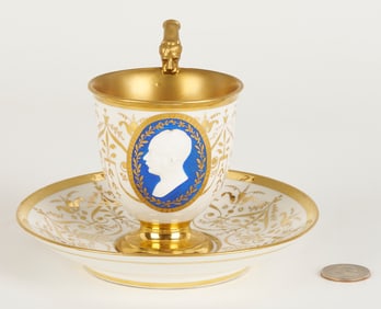 Nymphenburg Portrait Cup and Saucer, Duke of Leuchtenberg