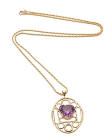 14K Gold & Amethyst Necklace