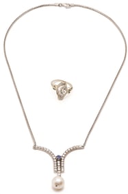 14K Gold & Diamond Necklace & Ring