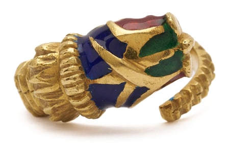 18K Gold & Enamel Gioconda Snake Ring