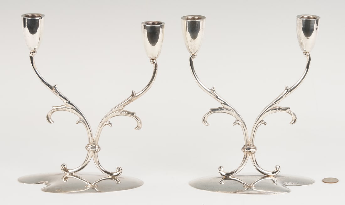 Pair Mid-Century Mexican Sterling Candelabra (1 of 9)