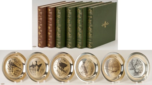 6 Franklin Mint Sterling Silver Plates, incl. Andrew Wyeth, 37 oz.
