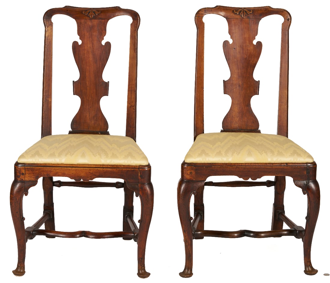 Pair Queen Anne Period Chairs (1 of 20)