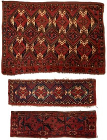 3 Antique Turkmen Weavings, Uzbekistan Chuval & 2 Ersari Torbas