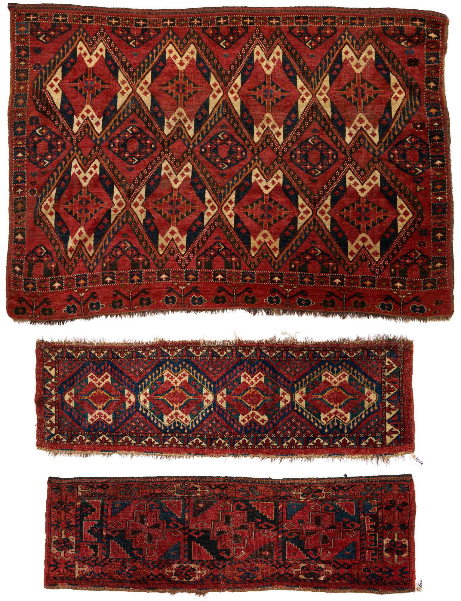 3 Antique Turkmen Weavings, Uzbekistan Chuval & 2 Ersari Torbas