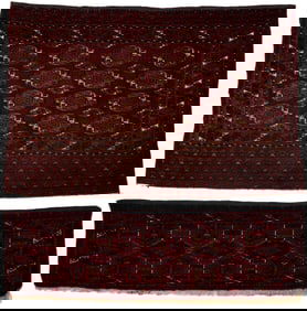 2 Antique Turkmen Weavings Saryk & Saryk Torba