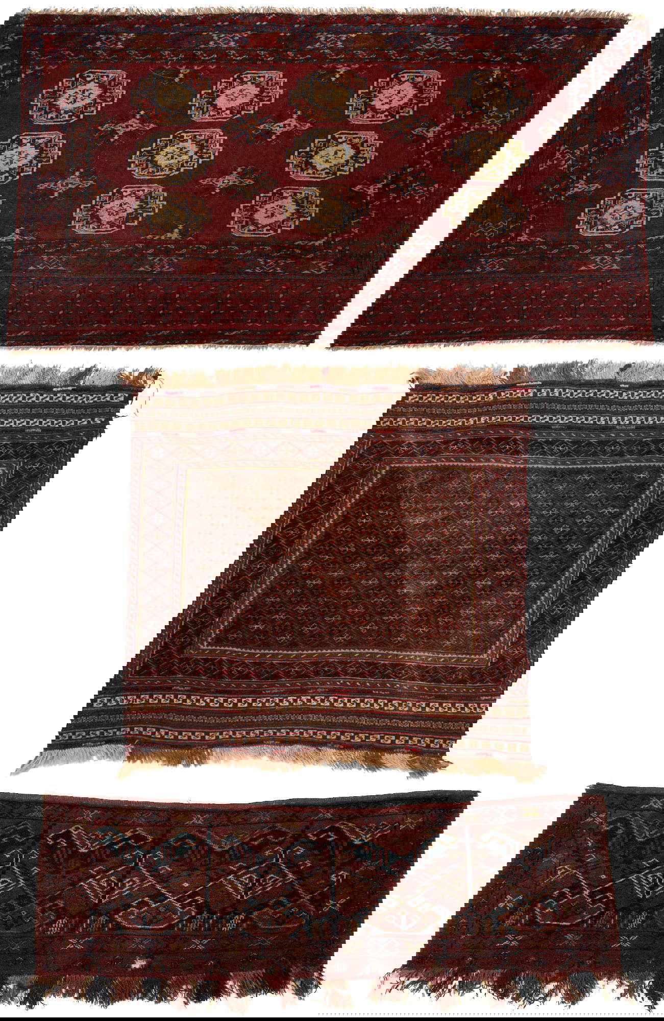 3 Antique Turkman Weavings