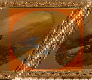 G.H. Lonsdale O/C Landscape with Highland Cattle, 1910