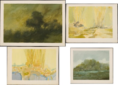 4 Robert Young Clay Watercolors, incl. TN Landscapes