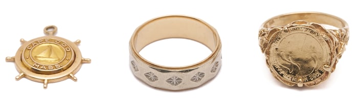 3 14K Gold Items: 2 Rings & 1 Pendant