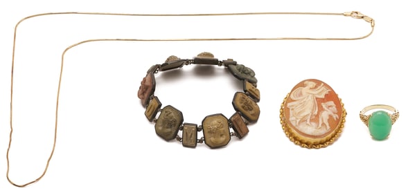 4 Gold, Silver, & Gemstone Jewelry Items