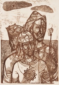 Frederick D. Jones Linocut, The Three Kings