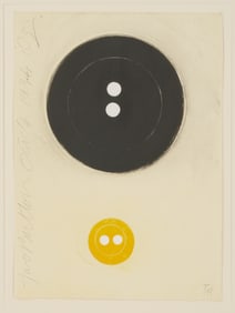 Donald Sultan Lithograph, Two Buttons