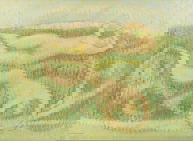 Beveridge Moore O/C Painting, Panoramic Figures